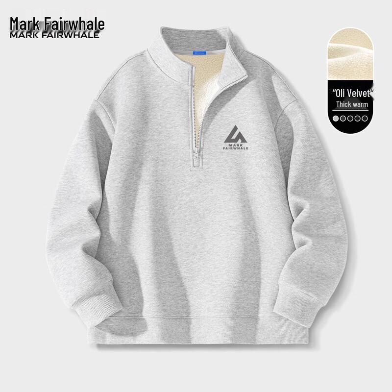 Mark Fairwhale Men's Plush Half-Zip Stand-Collar Sweatshirt
