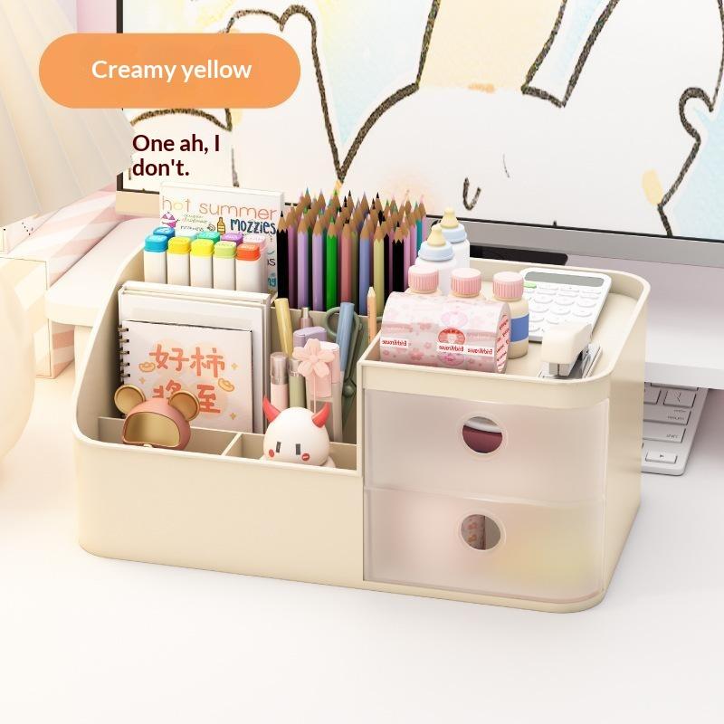 Desktop Storage Box Large Capacity Pen Holder, Suitable For Tidy Desks In Study/Bedroom/Study, Suitable For Daily Storage