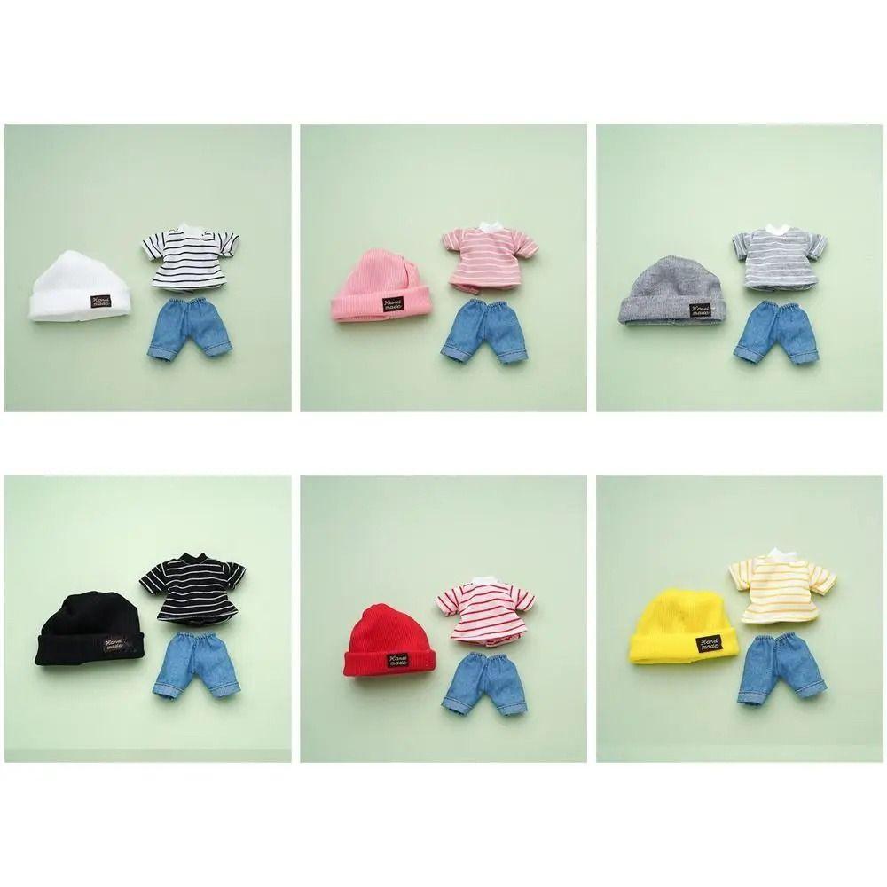 Knitted Hat Doll T-shirt Dress Up Doll Jeans Pants Dolls Accessories Doll Clothes  DIY Toy
