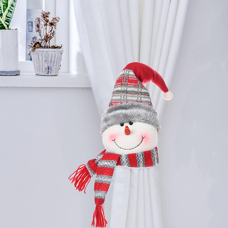 Christmas Cartoon Curtain Buckle Santa Claus Snowman Elk Christmas Curtain Accessories Home Hotel New Year Christmas Decoration