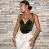 Beauty Outfit Ins Sexy V-neck Slim Asymmetric Velvet Camisole Vest