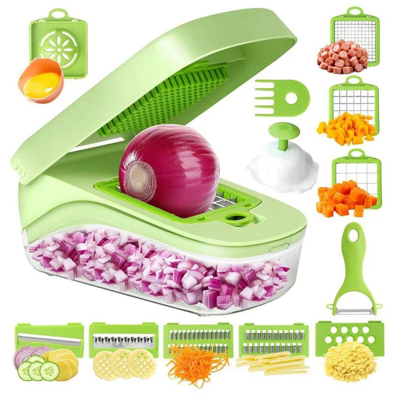AB34-Vegetable Cutting Artifact Shredder Onion Dicer Vegetable Cutter Multifunctional Grater Potato Slicer