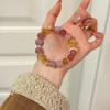 Womens Strawberry Citrine Rose Quartz Beaded Bracelet Dainty Crystal Jewelry Everyday Wear