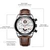 Megir Vojenské sportovní hodinky pánské luxusní kožené vojenské hodinky značky Quartz Hodiny pánské kreativní chronograf