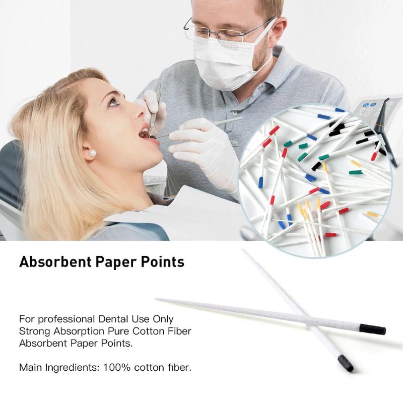 1 Box Dental Absorbent Paper Points Gp/Pp 02 Taper 15-80# Dentist Use Dentistry Materials Endodontic Cotton Fiber Tips