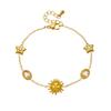 Gold-Plated Rhinestone Star & Oval Stainless Steel Face Jewelry Set