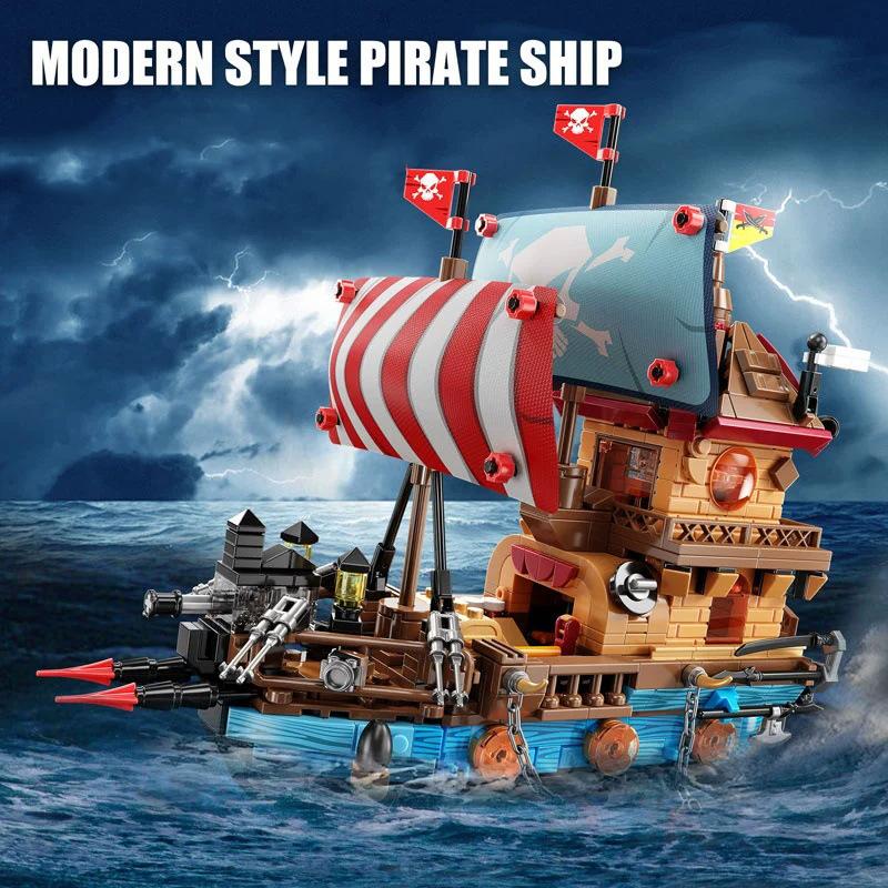 Ovly Pirate Ship Vintage Sailboats Building MOC Toy Educational Decorative Ornaments Caribbean Block Kit Children's Birthdays Gift