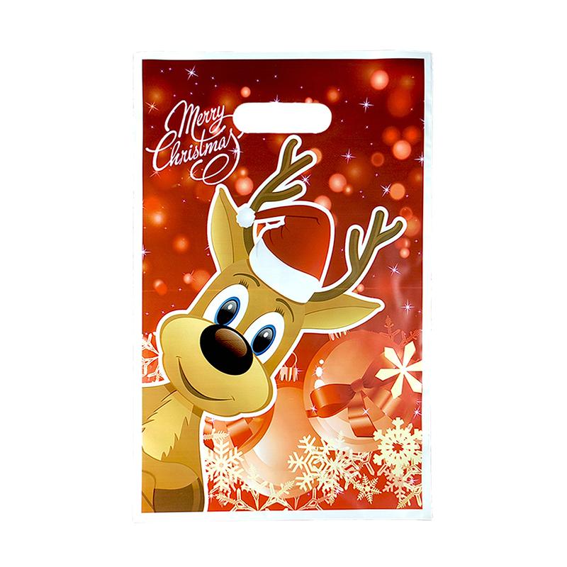 10 шт. Подарочный пакет для рождественской вечеринки, пакет для конфет, мультяшный Санта-Клаус, рождественская елка, подарочный пакет D