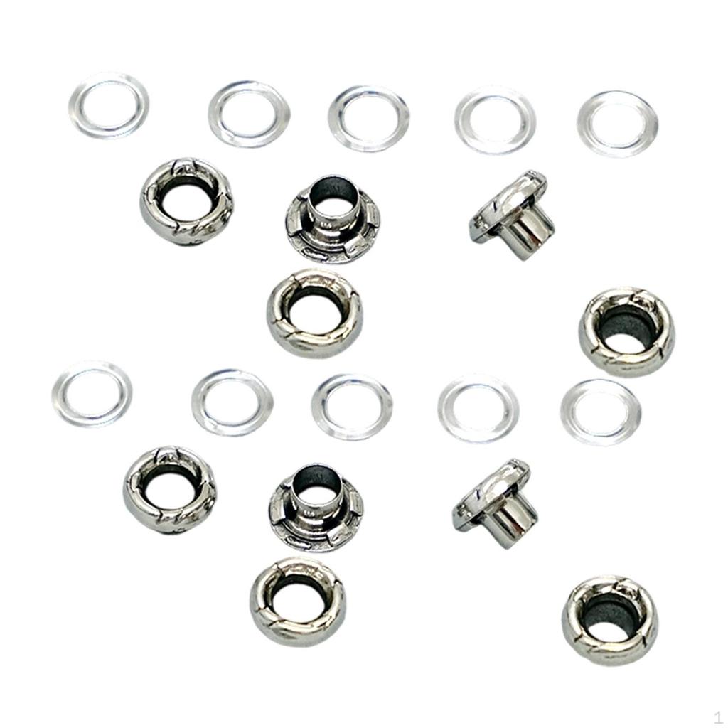 10 Eyelets with Washers – Easy-to-mount Metal Eyelet Set for Bags, Shoes, Upholstered Furniture