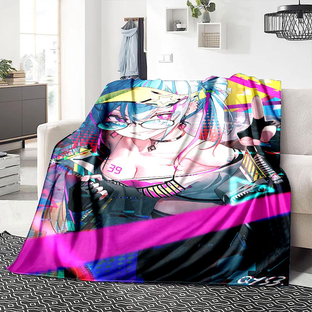 Cyberpunk Neon Future Blanket Soft Throw Blanket For Home Bedroom Bed Sofa Travel Office Solid Christmas Blanket