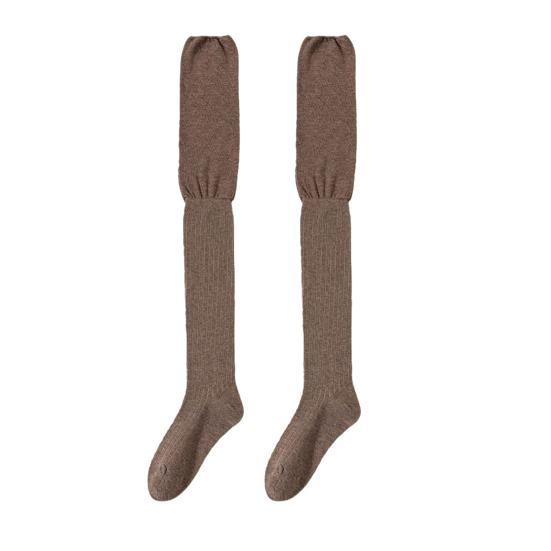 Women Slouchy Over-the-knee Socks Soft Cotton Stretch Thigh High Socks Ribbed Scrunch Tall Boot Socks for Girls