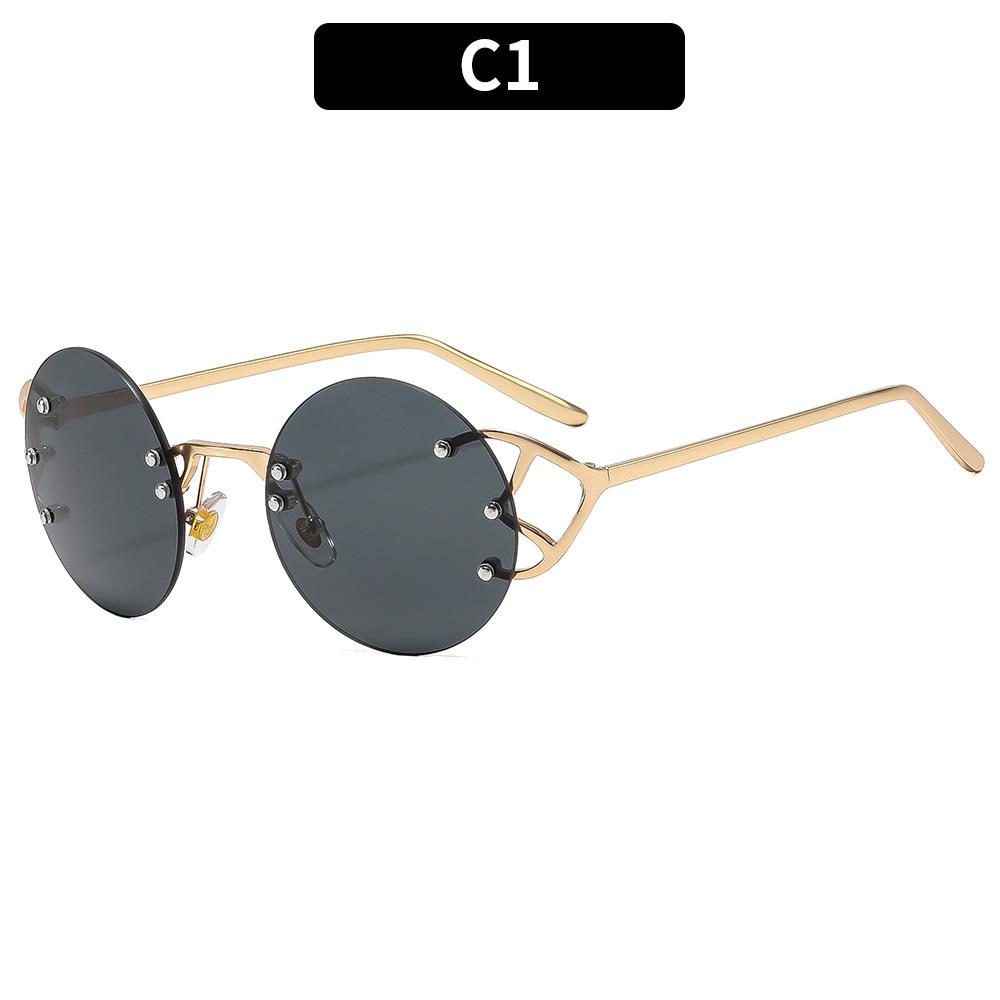 European And American Fashion New Personalized Street Sunglasses High Sense Frameless Trend Internet Celebrity Sunglasses Plain Glasses