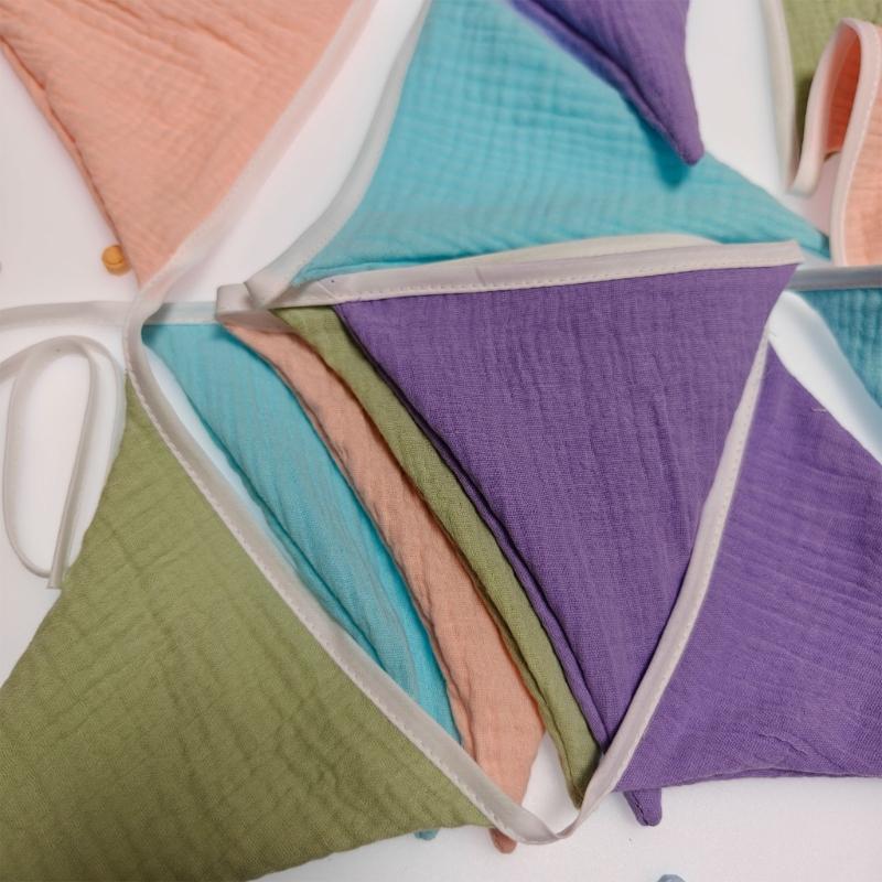 Cotton Pennant Flag Lovely Cotton Decorative Flags Room Beautification Newborn Baby Photography Props Nursery Room Decor