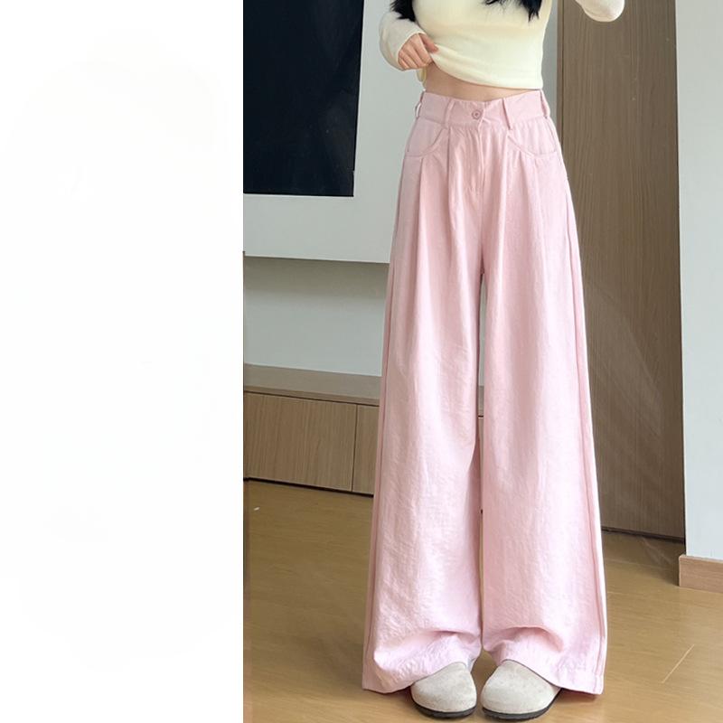 

Белый молочный костюм Fu, широкие брюки для женщин, летние, тонкие, новые, стильные, с высокой талией, шелковые, свисающие брюки Yamamoto S