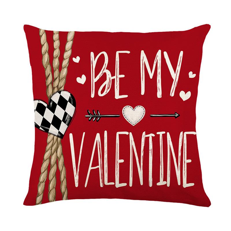 Valentine's Day Printed Cushion Cover Polyester Printed Home Living Room Sofa Decoration Cushion Cover Bedroom Cushion Cover