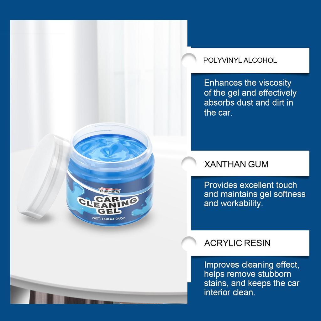 Rayhong Car Cleaning Gel, multi-functional soft gel for cleaning car interior gaps and air vents, 140g