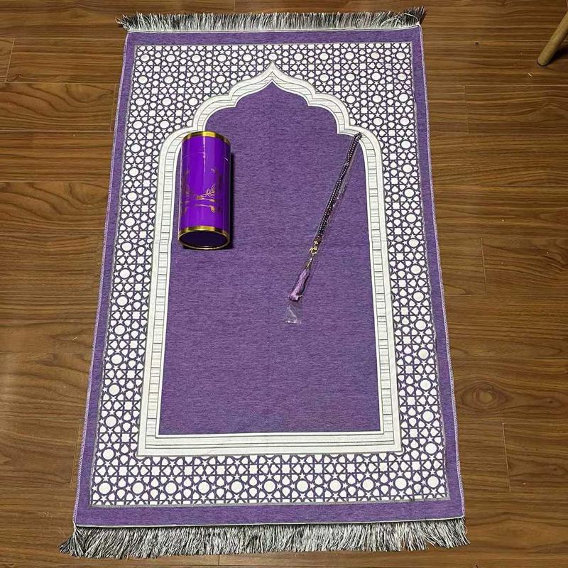 Prayer Mat Set Rosary Bead Prayer Rug Islamic Muslim Travel Worship Blanket Outdoor Portable Tassel Muslim Pray Mat Ramadan Gift