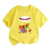 Kids Boys Girls 100% Cotton Crew Neck Short Sleeve T-Shirt, Cute Orange Cat Family Kidecats Pattern Casual Breathable Soft Tee Top for Daily Play Scho