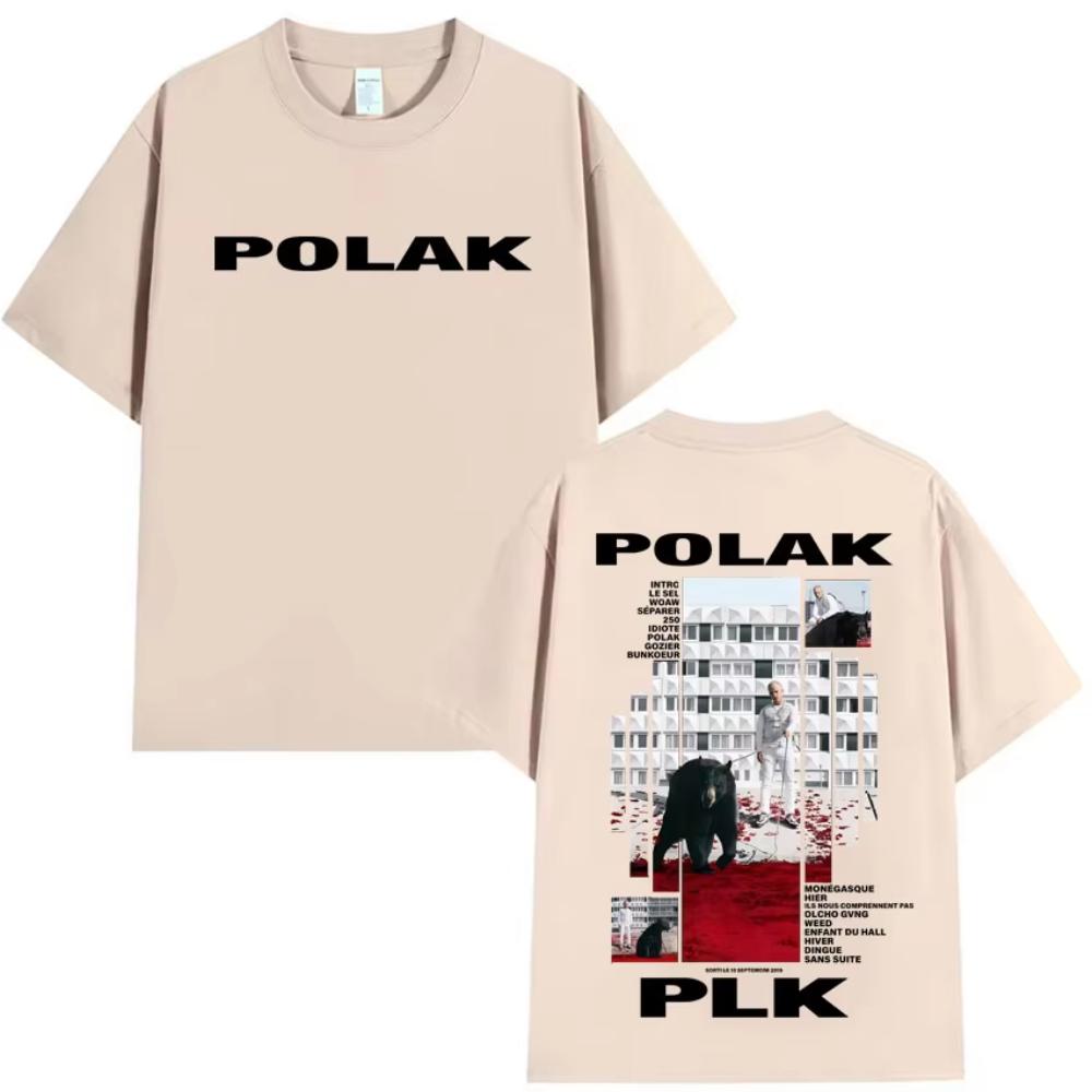 Sänger Polak Plk Baumwoll-Print T-Shirts Neuheit T-Shirt Herren Damen Y2K Trend Lässige Kurzarm Kleidung Sommer Streetwear T-Shirt