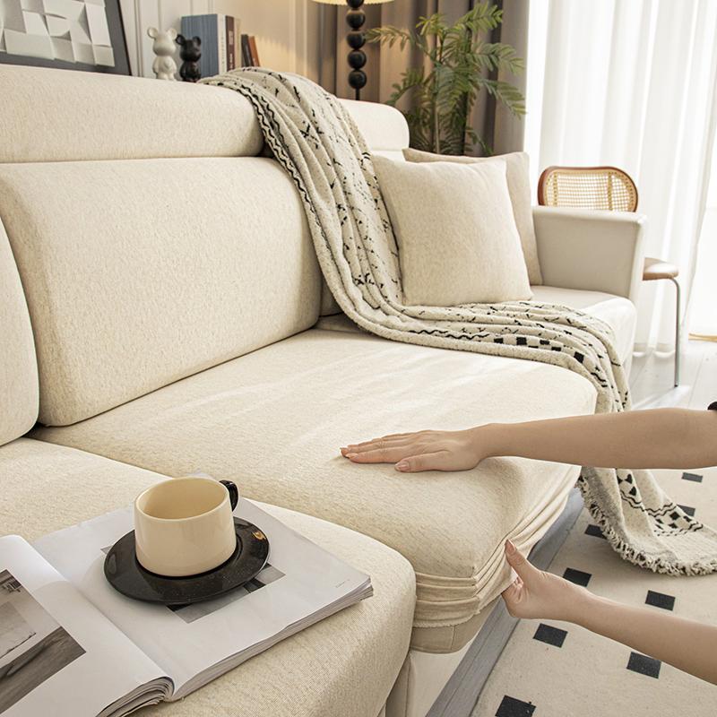 Thicken Jacquard Sofa Seat Cushion Covers,Stretch Sectional Couch Slipcover Furniture Protector For Kids, Pets Machine Washable