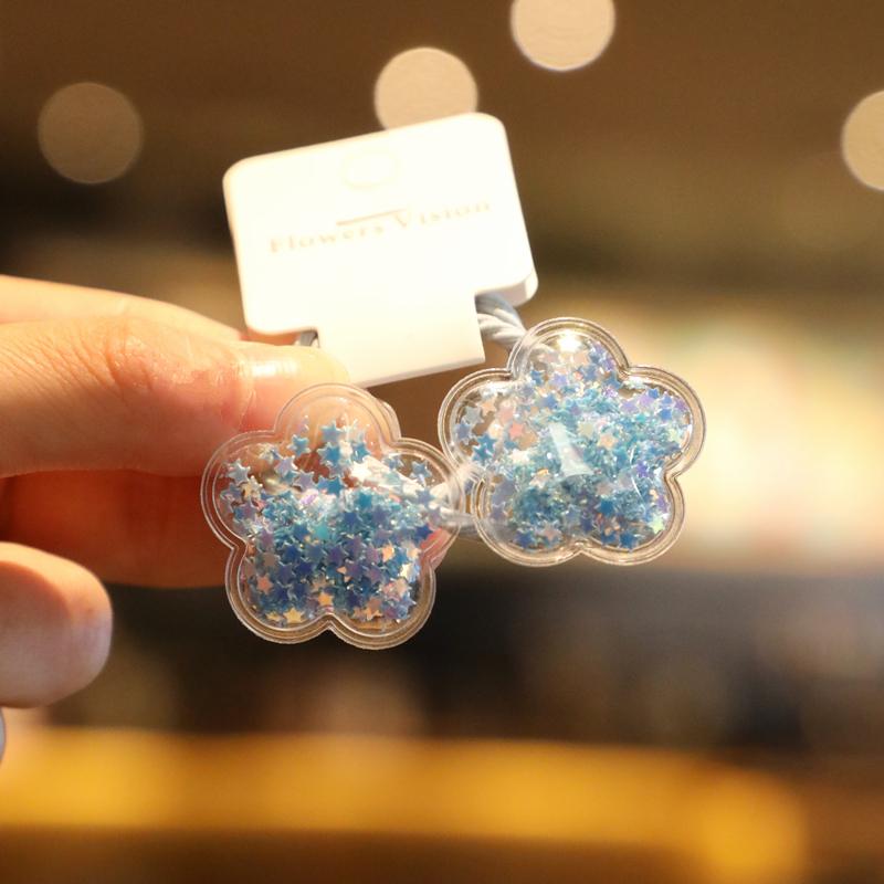 2PCS Fruit Quicksand BB Cartoon Clips Kids Hairpins Children Headwear Baby Clips Headdress Elastic Hair Bands Girls Accessories