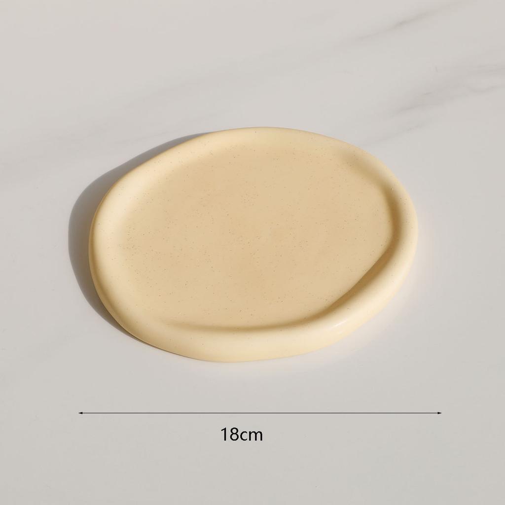 Simple ceramic dinner plate decorative plate, creative cloud tray, kitchen living room home jewelry storage plate, cloud plate