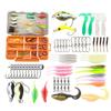 63pcs Fishing Lures Kit Soft and Hard Bait Set with Tackle Box Fishing Lures Set for Bass Pike Crankbait Tackle Accessories