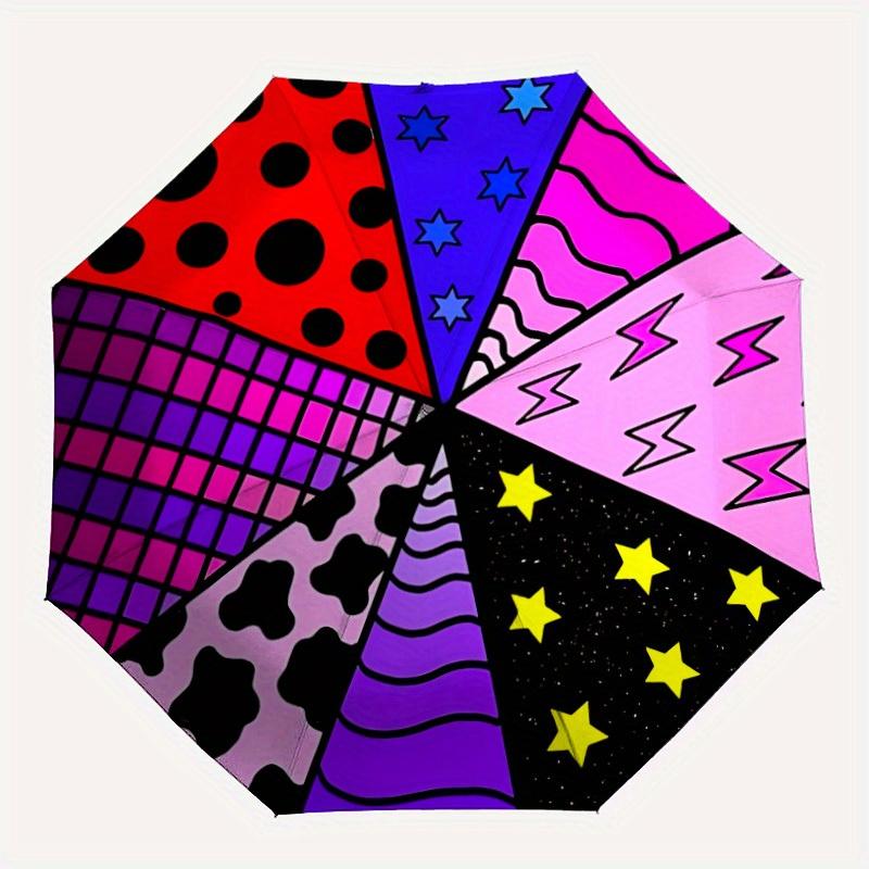 

1pc Cow Print Folding Umbrella , 8 Ribs Casual Durable Lightweight Portable Travelling Umbrella For Men & Women yy250728063