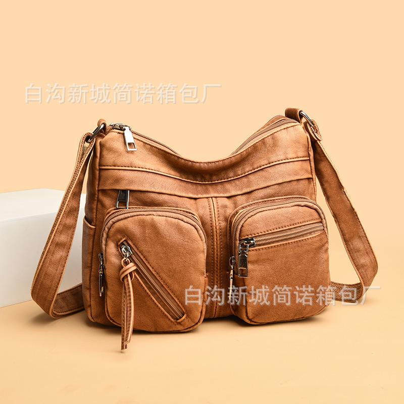 Mom bag 2025 autumn new fashionable foreign style large capacity multi-layer women's messenger bag simple shoulder women's bag