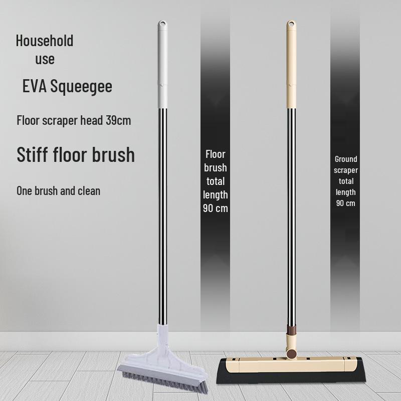 Multi-Purpose Bathroom & Floor Mop and Scraper for Hair and Water