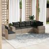 VidaXL Garden Lounge Set with Cushions 6 Pcs, Patio Sofas, Patio Furniture Set, Outdoor Furniture, Grey 3254969