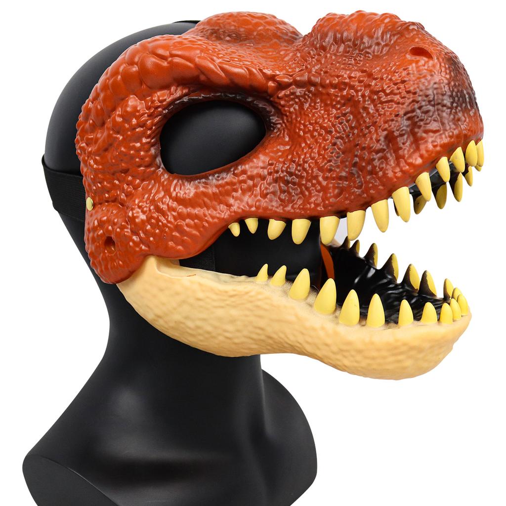 3D Dinosaurier Maske Lebensecht Raptor Dino Beweglicher Kiefer Dinosaurier Maske Hohe Qualität PVC Kopfbedeckung Halloween Kinder Spielzeug Karneval Geschenk