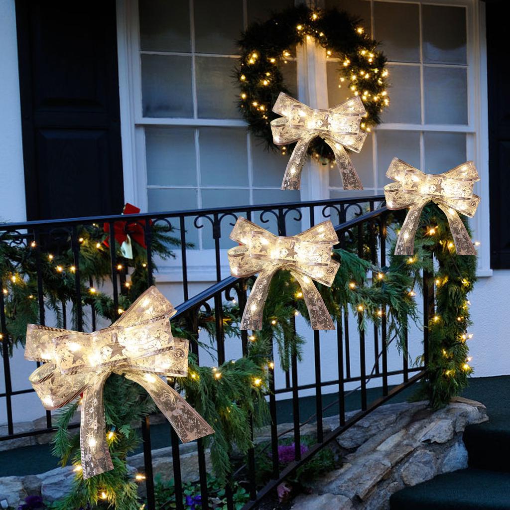 Christmas Ribbon LED String Lights, Christmas Decorations, Christmas Tree Ornaments, Gifts, Hot Foil Double-layer Ribbon