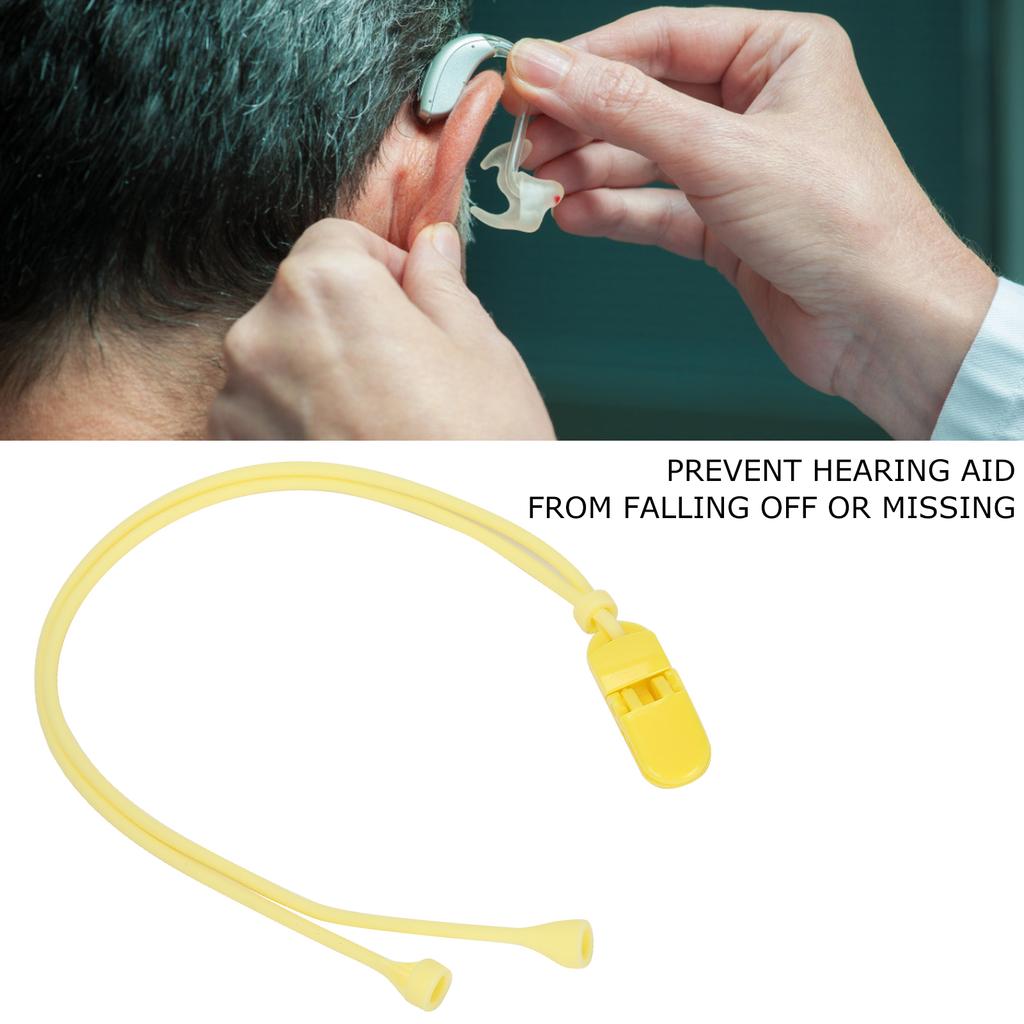 Silikon Anti-Verlust Lanyard Hörgerätehalter Riemen Schutzseil für ältere Menschen(Schwarz )