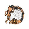 Halloween Door Sign Skeleton Ghost Cat Pumpkin Wooden Welcome Sign