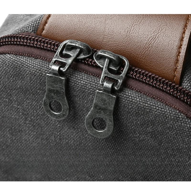 Men Canvas Chest Bag Large Capacity Crossbody Bags Retro Shoulder Bag Casual Student Messenger Bag