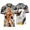 2026 Hot Sale One Piece Nami Anime Graphic T Shirt Unisex Harajuku Streetwear 3D Print Short Sleeve Top for Men Women Anime Fans