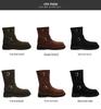 Women's Retro Motorcycle Buckle Boots - 2025 New Skinny Design, Round Toe, Thick Sole, Chunky Heel, Height Increasing, Mid-Calf, Autumn/Winter Style.