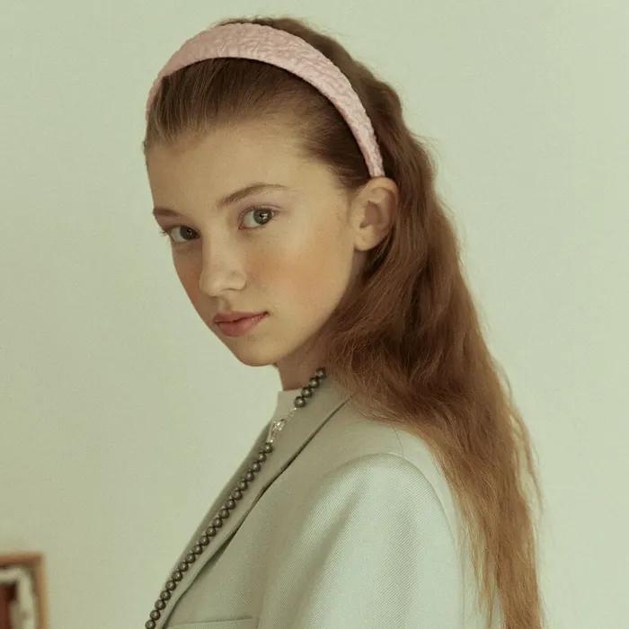 [Elizabeth Moments] Light Pink Jacquard Headband