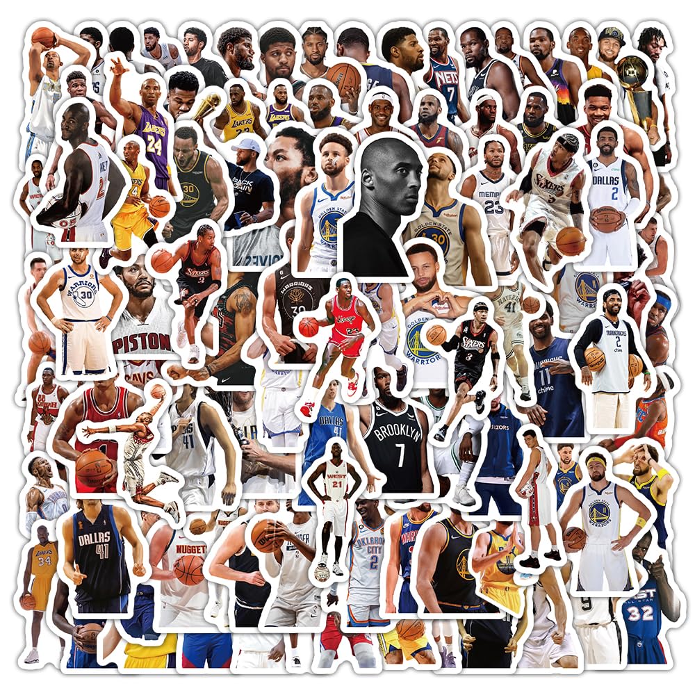 CheeseCat NBA Basketball Player Anime Waterproof Decorative for and PCs Stickers, Stickers, Multicolor, 103-Piece Set, Planners, Cars, Motorcycles,
