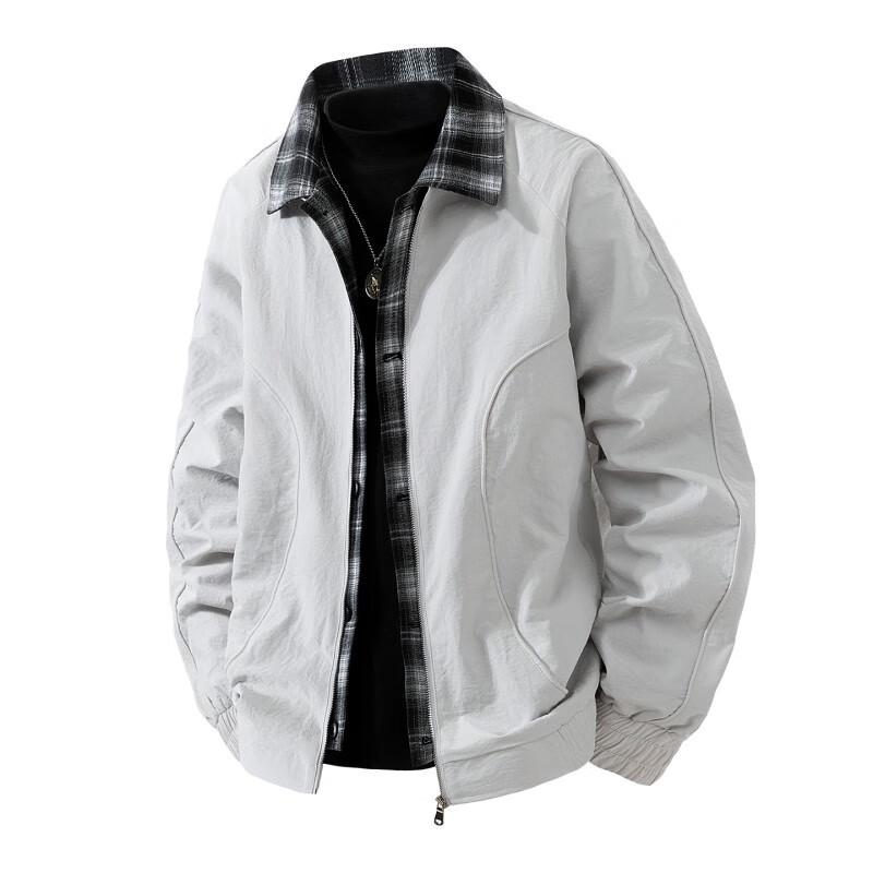 Wassup Sohot Men's Faux Layered Color-Block Bomber Jacket