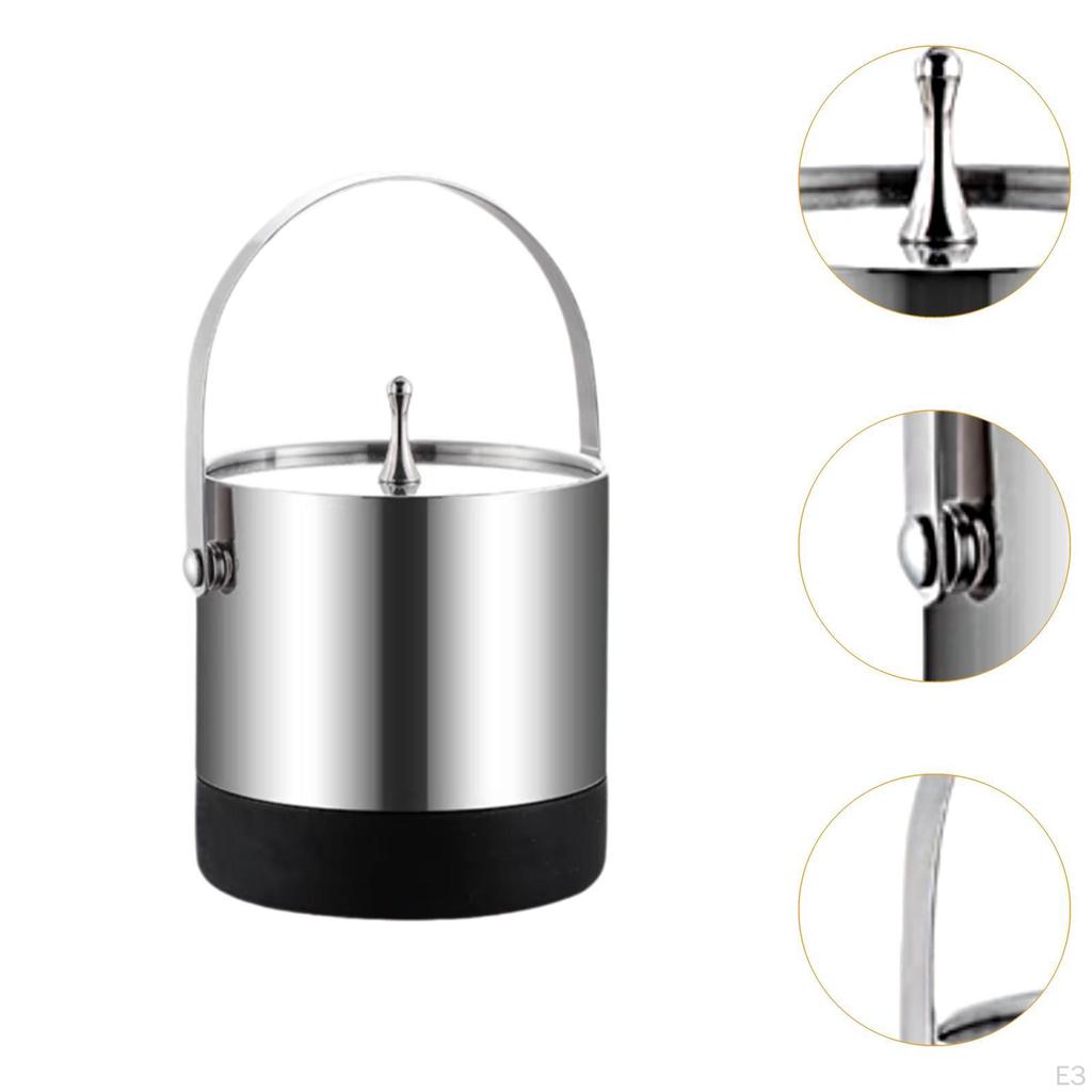 Ice Bucket Barrel Double Layer Beer Drink Tub for Bar Cocktails Home Party Event