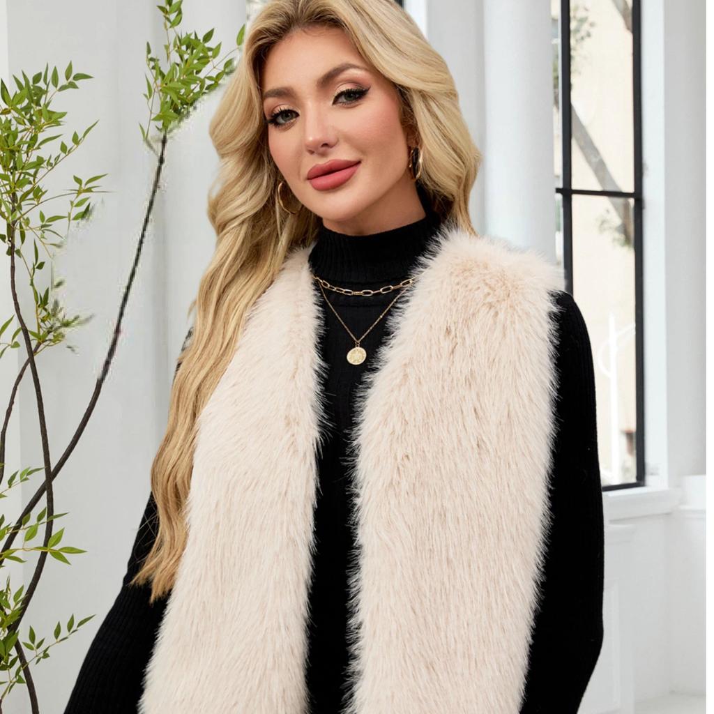 Autumn/Winter Artificial Fur Vest Medium to Long
