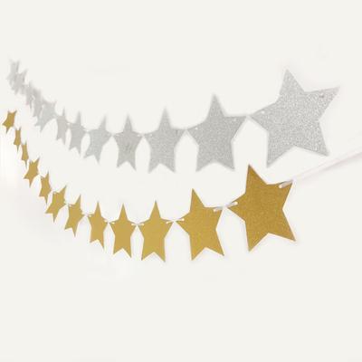 Glitzer Fünfzackiger Stern Latte Baby Geburtstagsfeier Dekoration Stern Flagge Individualisierung