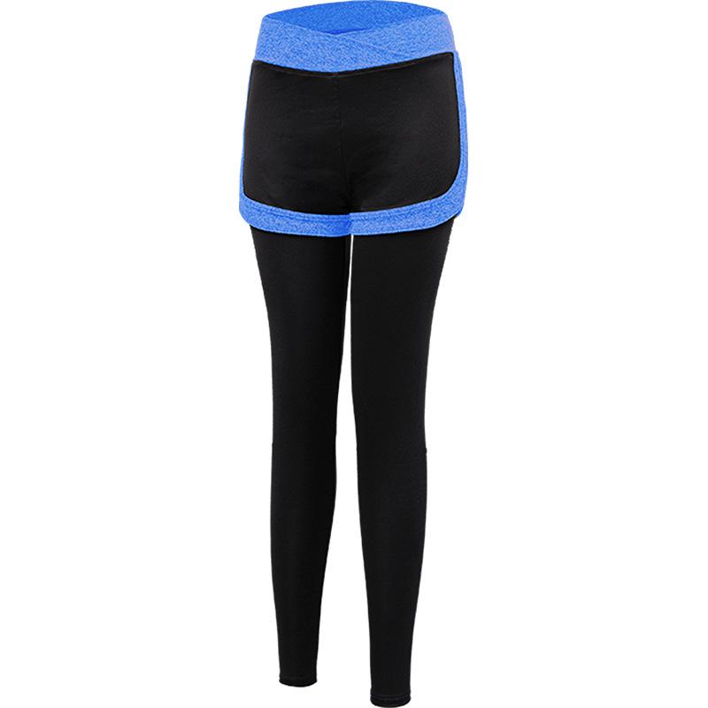 Women's Quick-Dry High-Waisted Fake Two-Piece Yoga Pants