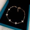 925 Silver Plated Floral Bracelet for Women Adjustable Dainty Link Chain Bracelet 18k Gold Plated Cute Party Wedding Jewelry