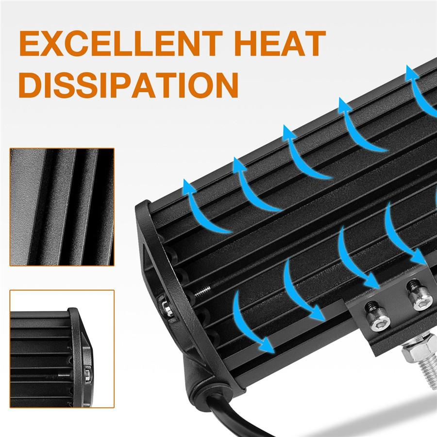 2 Pcs 6" 240W Car Truck Boat Marine LED Working Lights Spot Flood Fog Lamps DRL