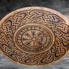 60.96 Cm Viking Shield Vegvisir, Wood Wall Art, Home Decor, Fathers Day Gift For Him, Handmade Gift for Him,Wall Hangings