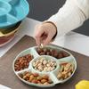 Plastikteller mit Fächern, Blumenform, Snackbehälter-Teller, Lebensmittelaufbewahrungsschale, für den Haushalt