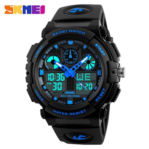 New SKMEI Men Sports Watches Dual Display Digital Quartz Watch Men Waterproof Casual Outdoor Electronic Wrist Watches
